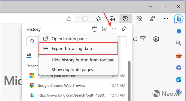 微软 Edge 浏览器发布新功能，用户可以将自己的浏览历史导出为 CSV 文