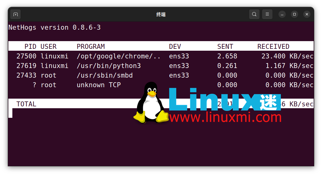 如何监控 Linux 上进程的网络使用情况