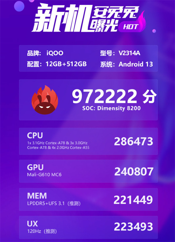 iQOO Z8 确认搭载联发科天玑 8200 移动平台