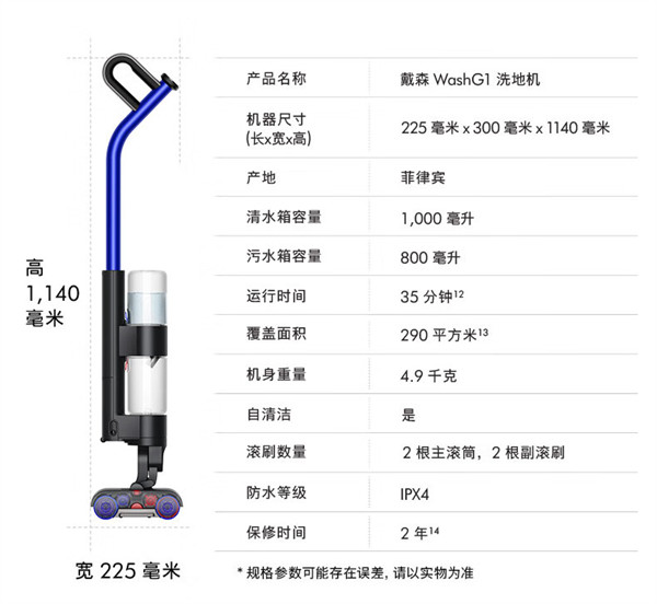 戴森发布WashG1 洗地机：支持“高能除菌洗地”，售价 4999 元