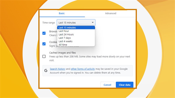 谷歌 Chrome 浏览器引入新特性，可以清除过去 15 分钟的浏览数据