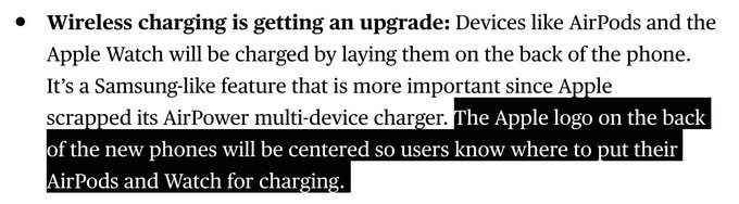 iPhone 11系列背部logo将改为居中，方便用户反向无线充电