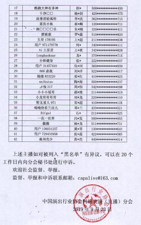 第四批直播行业主播黑名单发布 宣扬违规内容将封禁5年