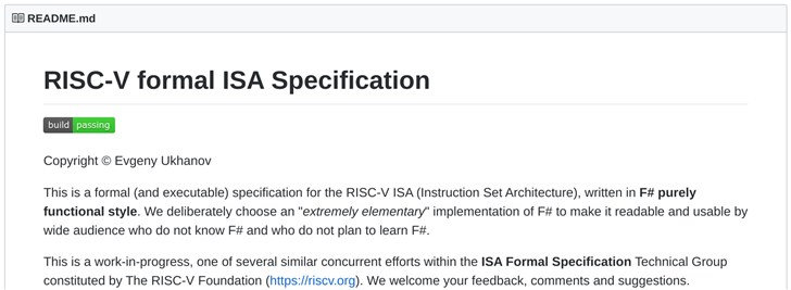 RISC-V指令集架构规范的F#实现开源