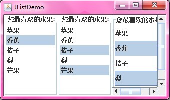 Java Swing中的JButton、JComboBox、JList和JColorChooser组件使用案例