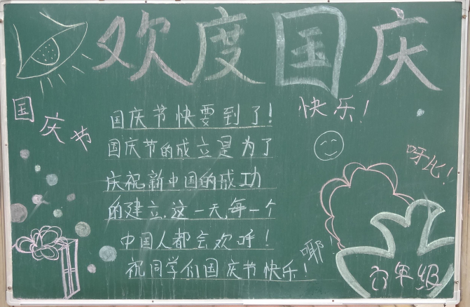 国庆节黑板报图片大全带内容 2020国庆节黑板报简洁素材