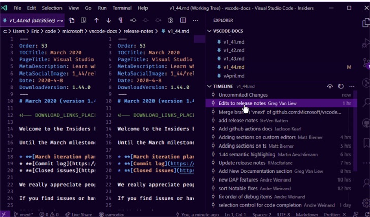 微软Visual Studio Code 1.44正式发布：加入新Python教程、时间轴视图