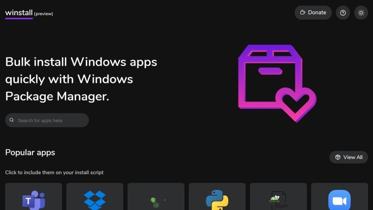 Winstall.app 发布：基于 Web GUI 的 Win10 软件包管理器