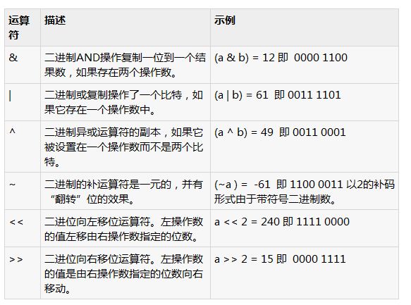 解析Python中的二进制位运算符