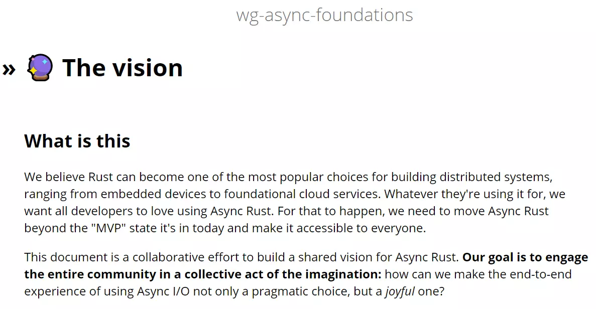 Rust 社区发起构建 Async Rust 的共享愿景文档