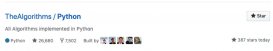 GitHub 热门：Python 算法大全,Star 超过 2 万