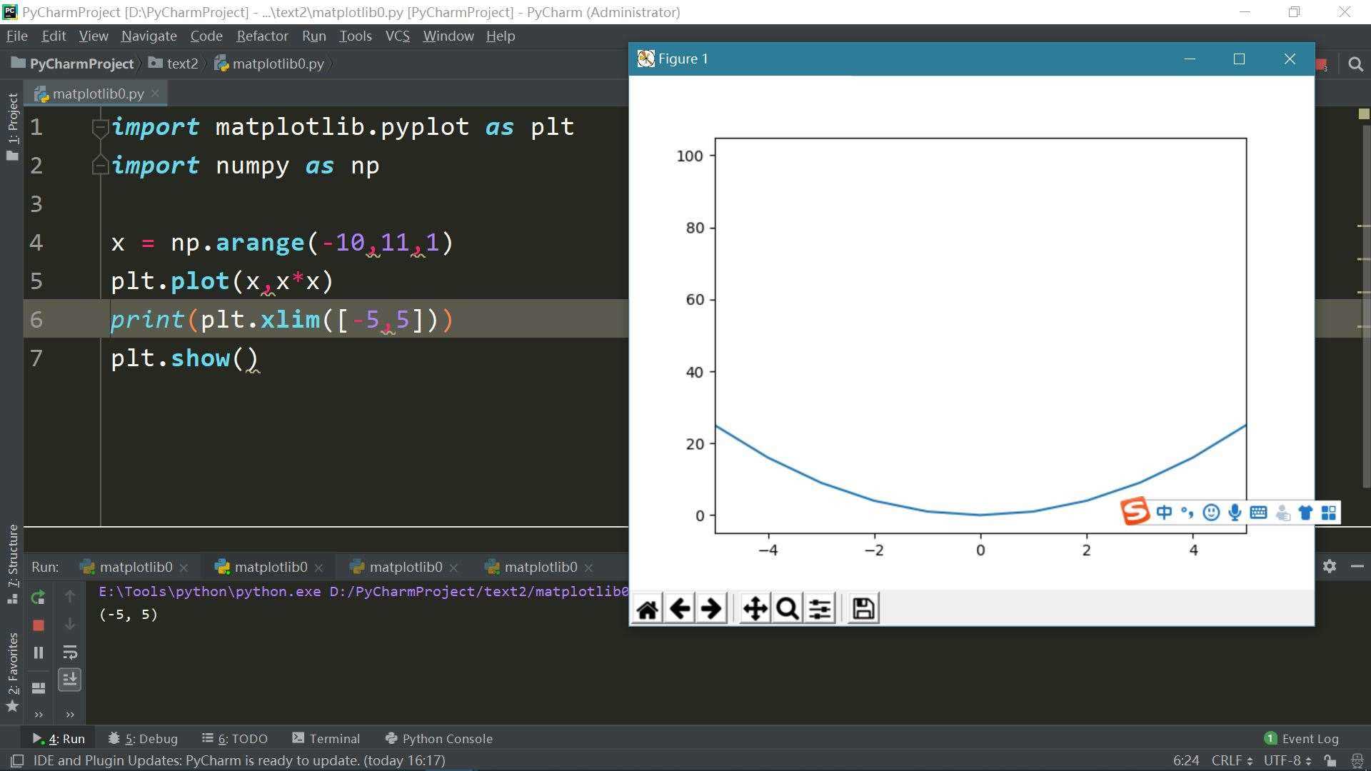 Python matplotlib学习笔记之坐标轴范围