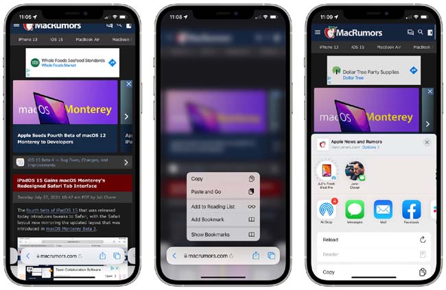 iOS 15 beta 4 新功能汇总：Safari继续调整、MagSafe外接电池支持