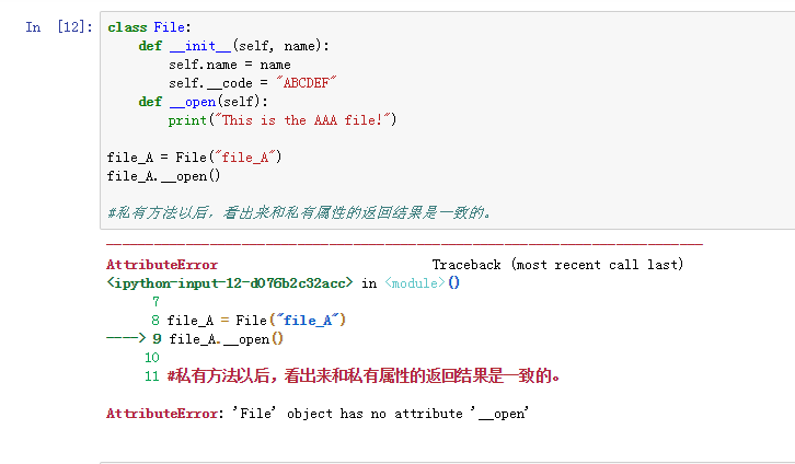 python里运用私有属性和方法总结