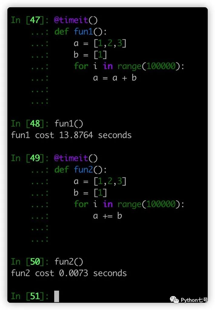 Python 中 a=a+b 与 a+=b 有什么不同？