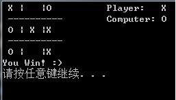 C语言实现简单的井字棋游戏