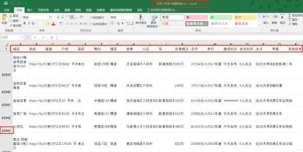 Python爬虫之爬取我爱我家二手房数据