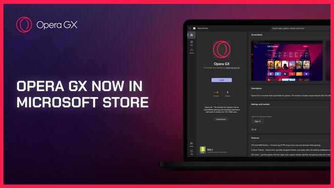 Opera GX 上架 Windows 应用商店