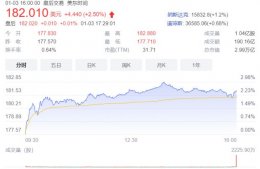 美股三大股指新年首日集体收涨 苹果市值达到3万亿美元