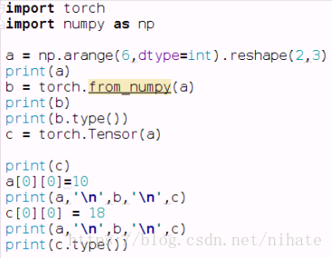 pytorch中函数tensor.numpy()的数据类型解析