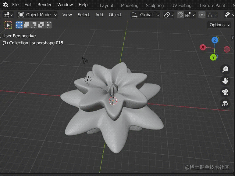 Blender Python编程实现程序化建模生成超形示例详解