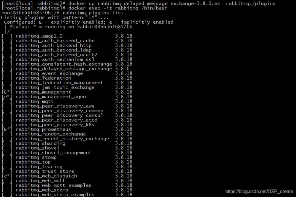 Docker安装RabbitMQ并安装延时队列插件