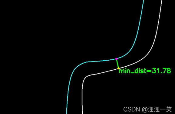 Python OpenCV寻找两条曲线之间的最短距离