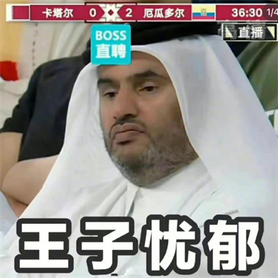 世界杯卡塔尔王子表情包 王子emo居然还有钱解决不了的问题