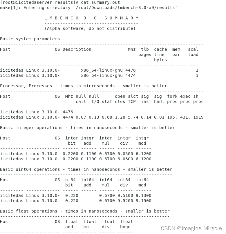 性能测试工具 Lmbench 的使用方法以及解析运行结果